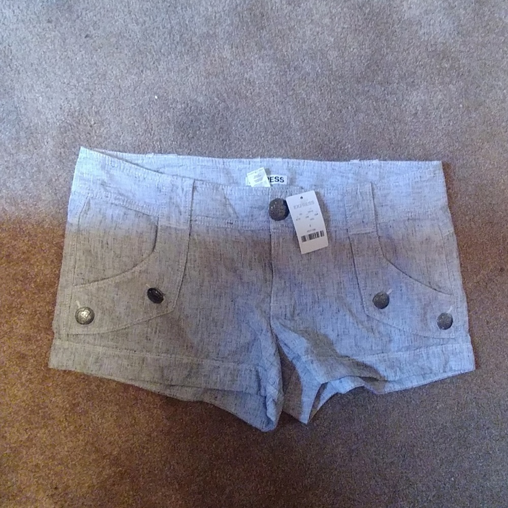 brand new Express gray linen shorts